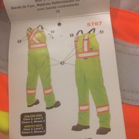 BRAND NEW 3M work king high visibility unlined bib reflective overall size M - Picture 5 of 7